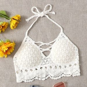 Halterneck Tied Backless Bikini Top
White / 6

Tie Side Bikini Panty
White / 6